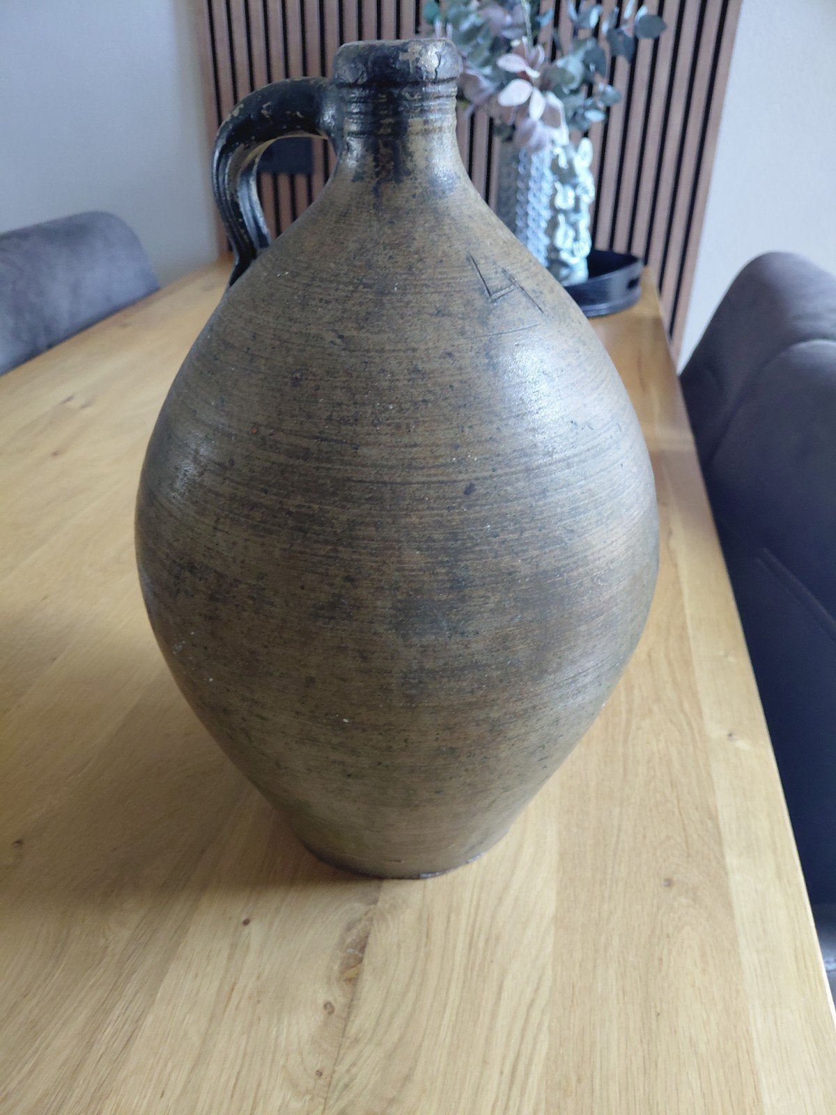 Antieke aardewerk kruik met nummer 4, 43/44 cm hoog, Ophalen