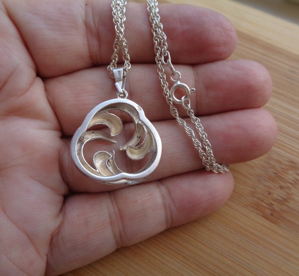 zilveren ketting met mooie fantasie hanger [012], Met hanger, Verzenden, Zo goed als nieuw, Zilver