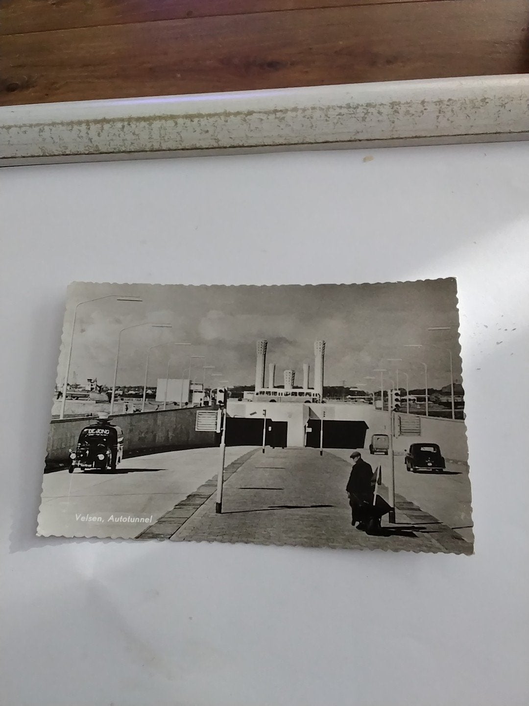 Oude ansichtkaart Velsen, Autotunnel - Zeldzaam!, Ophalen of Verzenden, 1940 tot 1960, Gelopen, Noord-Holland