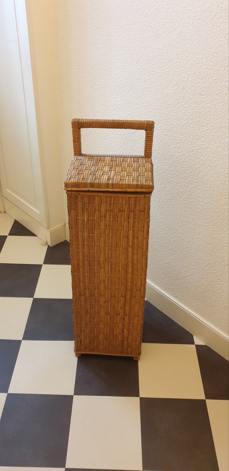 Prachtige Franse Vintage Rotan Stokbroodmand (Huche à Pain), Ophalen, Gebruikt, Mand, Riet