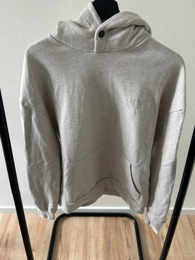 Four hoodie beige – oversized fit – maat L, Kleding | Heren, Ophalen of Verzenden, Zo goed als nieuw