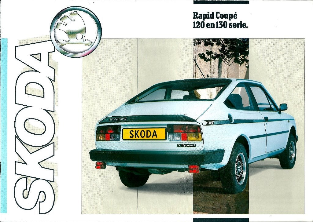 Folder Skoda Rapid Coupe 120 en 130 Serie 1985, Ophalen of Verzenden, Gelezen, Overige merken