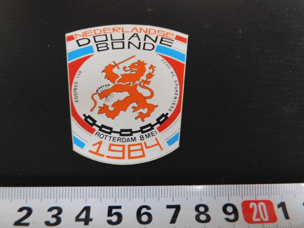 sticker DOUANE Nederlandse Douane Bond Rotterdam 1984, Ophalen, Zo goed als nieuw