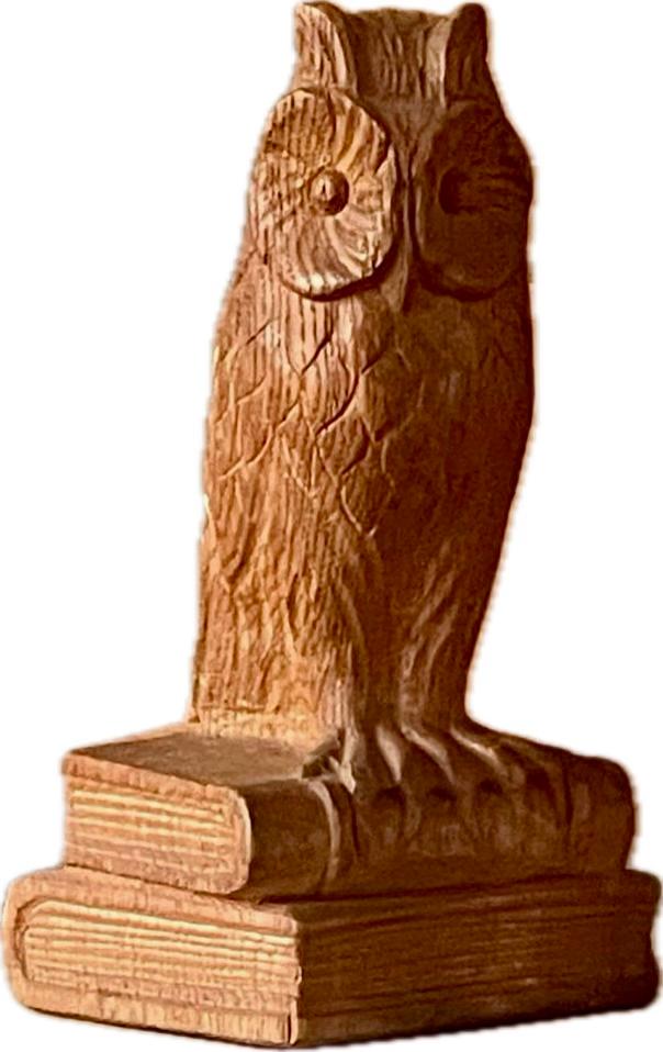 Uilen als boekensteun, Antiek en Kunst, Houtsnijwerk, Minder dan 20 cm, Ophalen of Verzenden, Gepatineerd