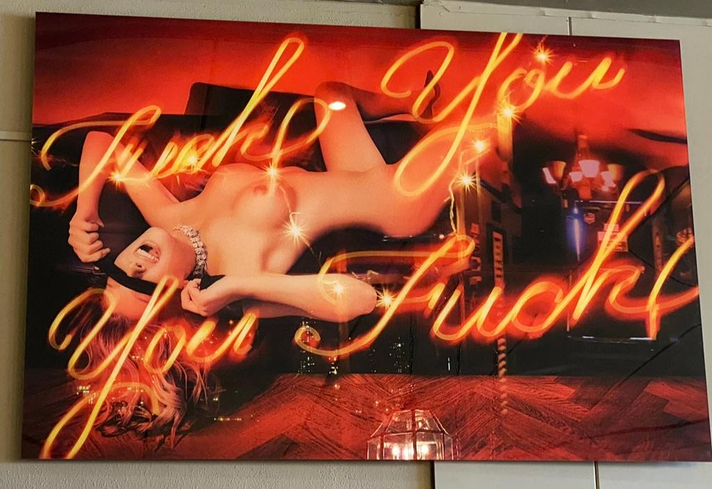 Cobra Art “Fuck you You fuck” 180x120cm - schilderij plexi, Ophalen