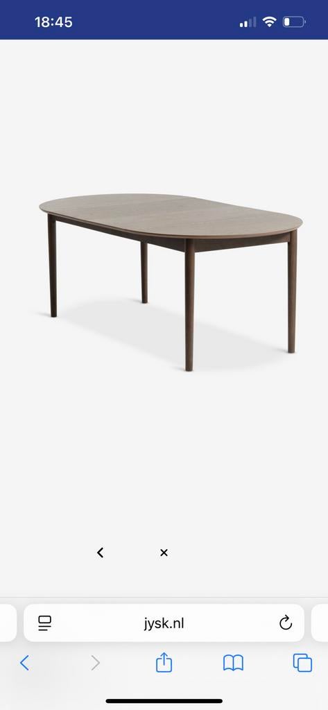 Jysk Marstrand eettafel donker eiken 110x110x200, Ophalen, Rond, 50 tot 100 cm, Zo goed als nieuw