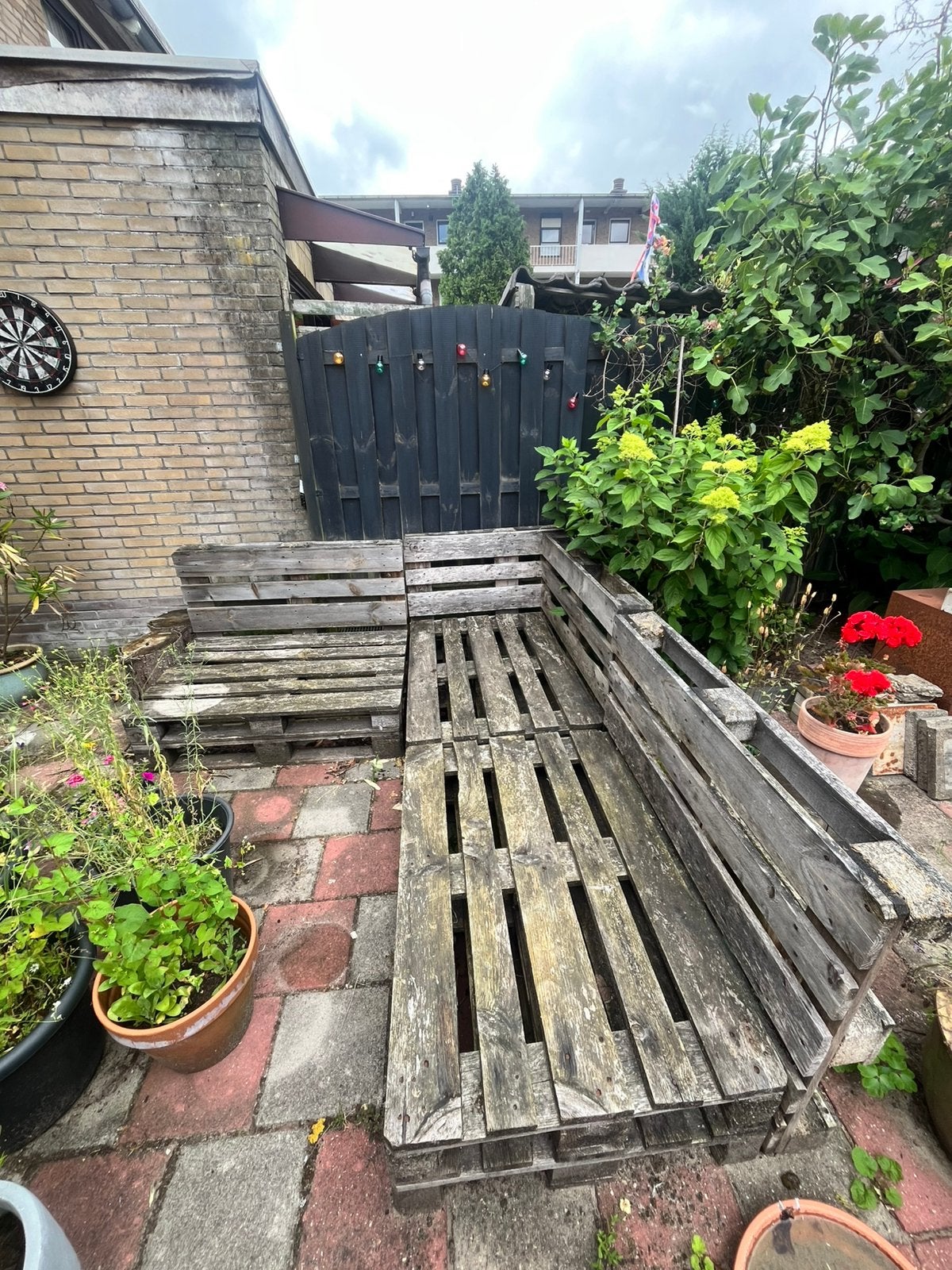 Palletbank gratis ophalen, Tuin en Terras, Terrasdelen en Vlonders, Ophalen, Gebruikt, Hout