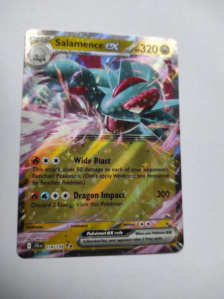 Salamence EX Pokémon Kaart - Full Art Holo, Ophalen of Verzenden, Zo goed als nieuw, Losse kaart, Foil