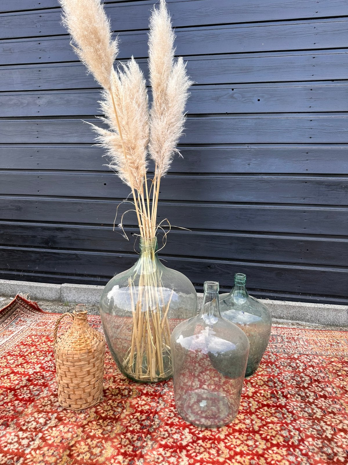 4 glazen vazen, gebruikt als bruilofts decoratie, Ophalen, Gebruikt, Glas