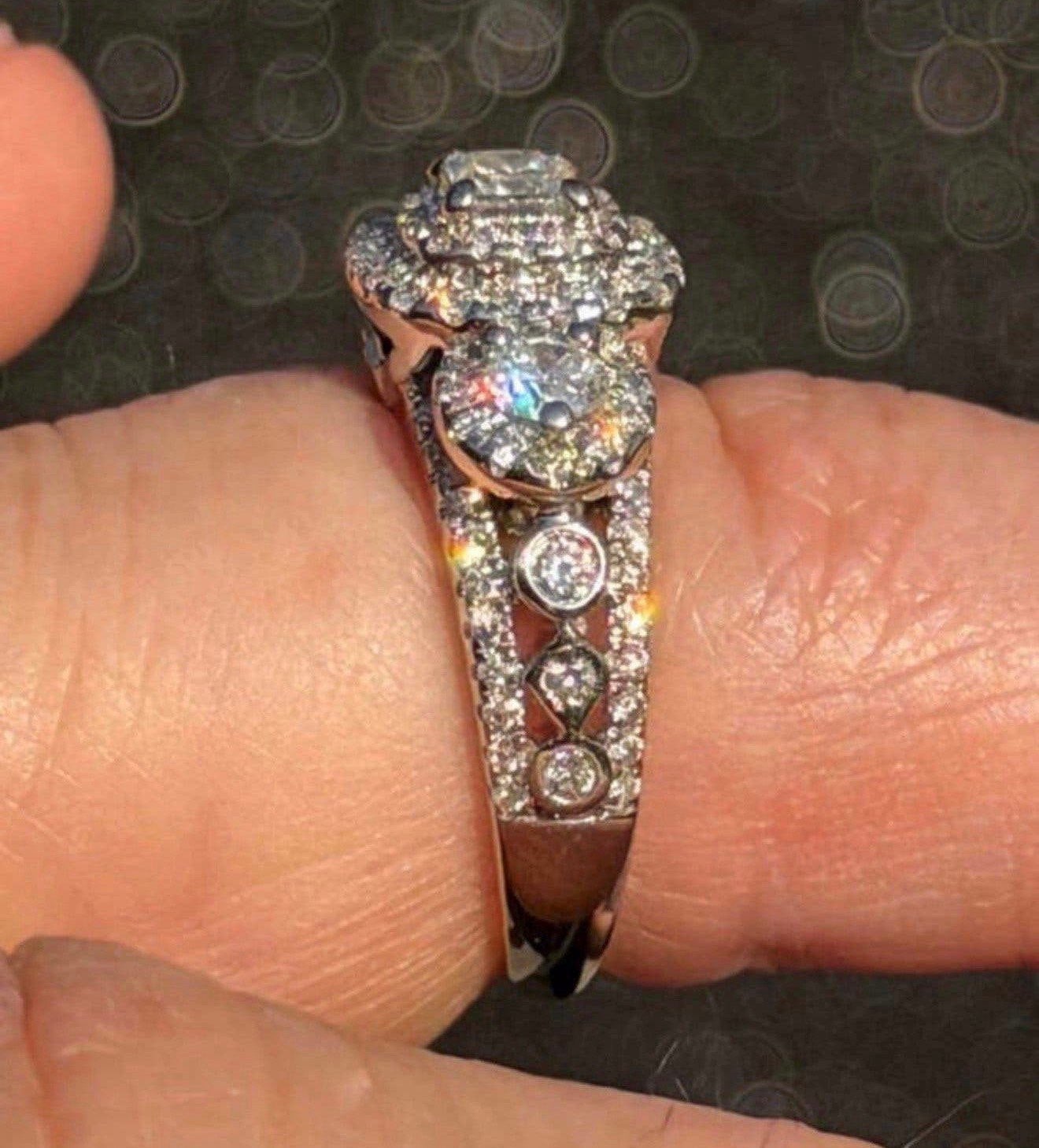 Gouden ring 111 natuurlijke diamanten 1.25ct en certificaat!, Nieuw, Ophalen of Verzenden, Kleiner dan 17, Met edelsteen