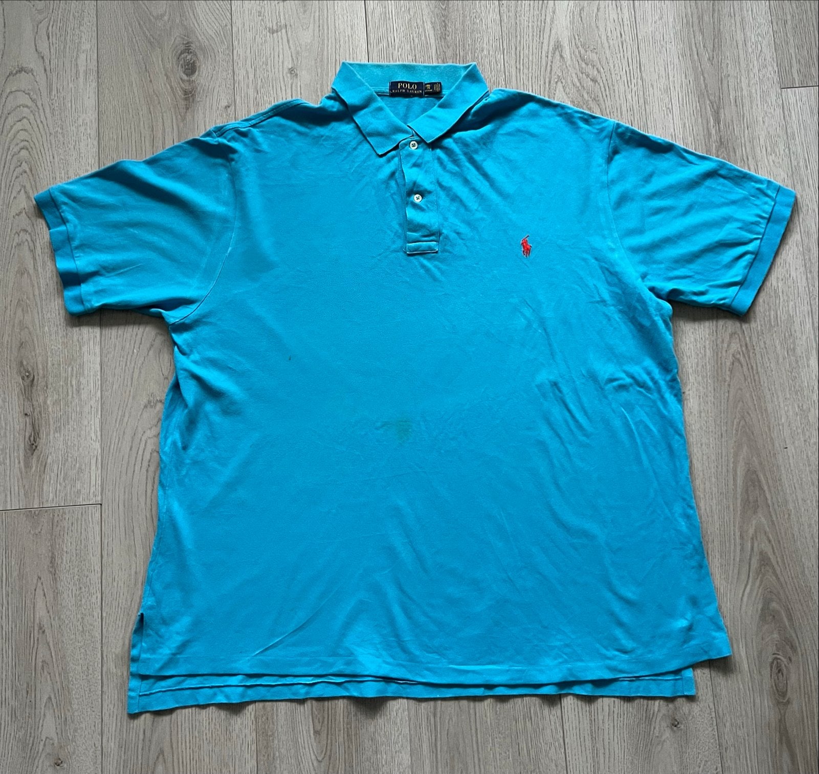 Ralph Lauren Polo XXL - Blauw met klein vlekje, Kleding | Heren, Ophalen of Verzenden, Gedragen, Overige maten, Blauw