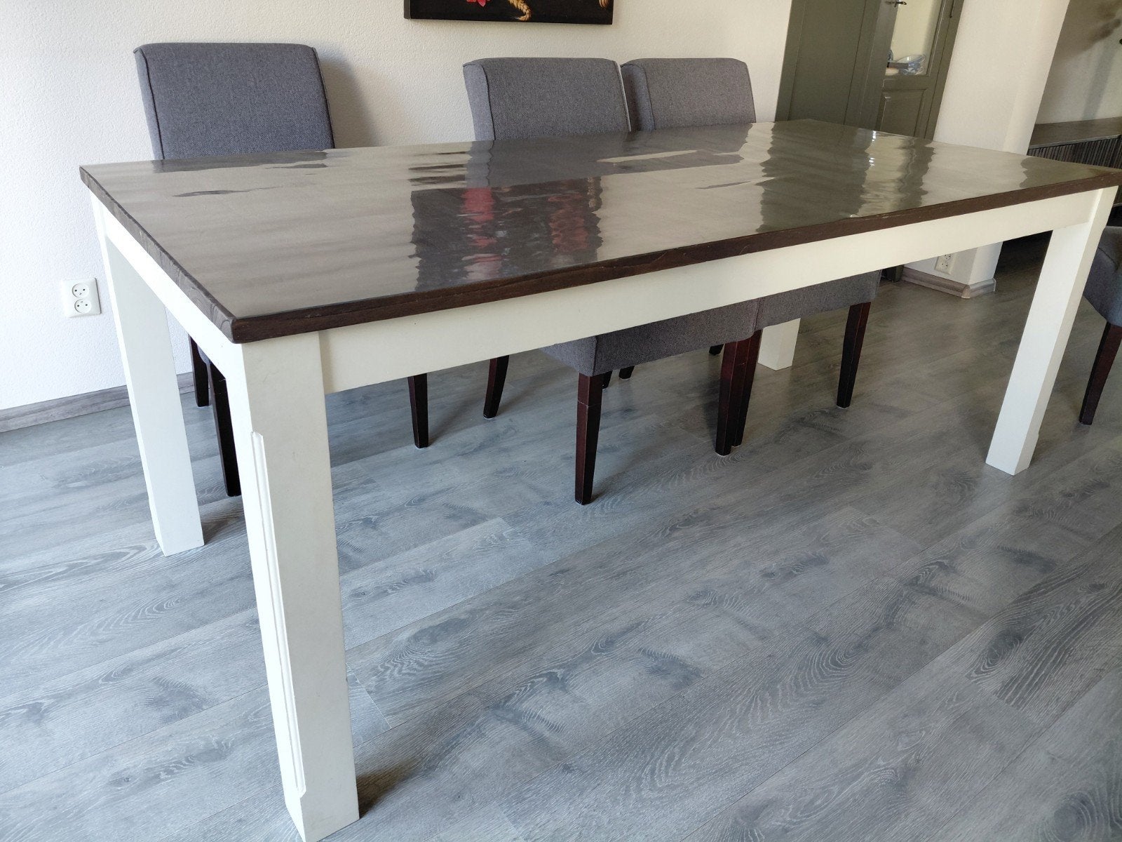 Eettafel met 6 stoelen, landelijke stijl, Huis en Inrichting, Gebruikt, 50 tot 100 cm, Vijf personen of meer, 150 tot 200 cm