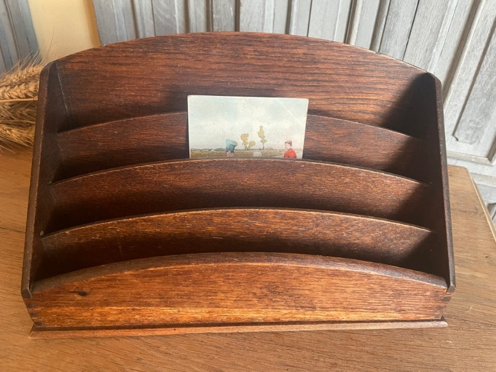 Postbakje Brievenbakje art deco 1930 eiken Frans, Ophalen of Verzenden