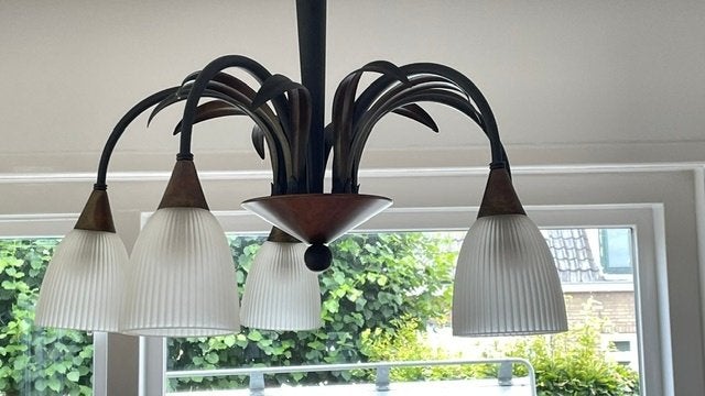 Hanglamp, Huis en Inrichting, Lampen | Hanglampen, Ophalen, Zo goed als nieuw, Glas, E14 (klein)