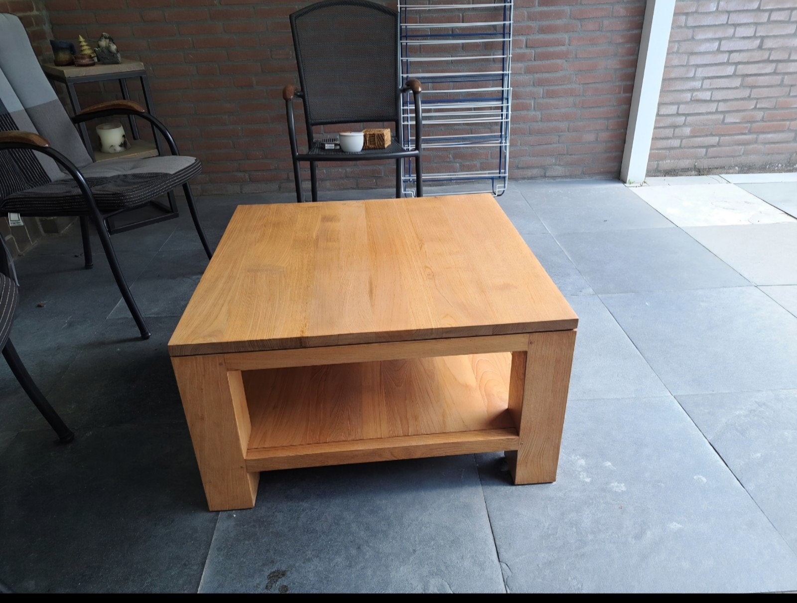 Eiken salontafel 80cm breed 45cm hoog, Ophalen, Eikenhout