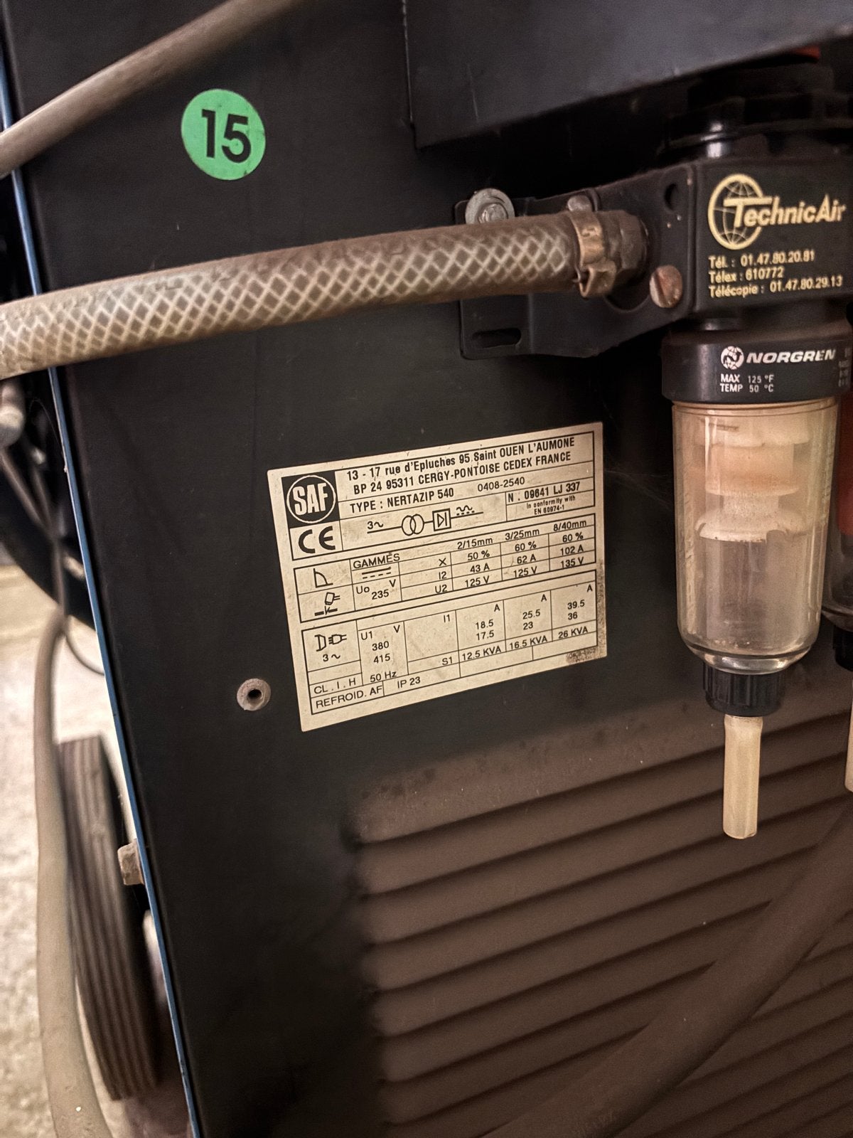 SAF Nertazip 540 Lasapparaat - Krachtig en Betrouwbaar, Ophalen, Gebruikt, 250 ampère of meer, Co2