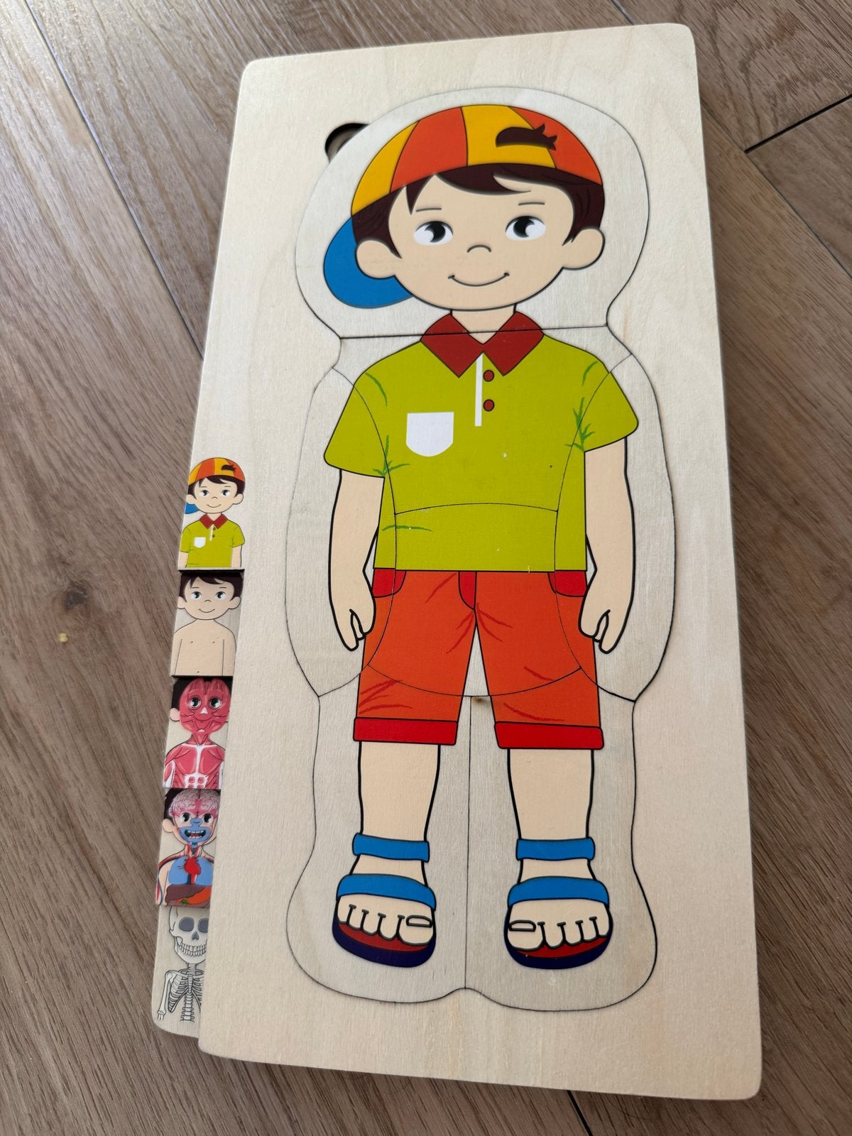 Houten Lagen Puzzel - Jongen (Skelet, Organen, Spieren), Ophalen, Zo goed als nieuw, Puzzelen