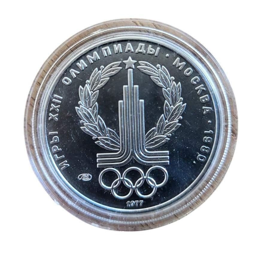 Platina Rusland halve troy ounce munt olympische spelen, Postzegels en Munten, Edelmetalen en Baren, Platina, Ophalen of Verzenden