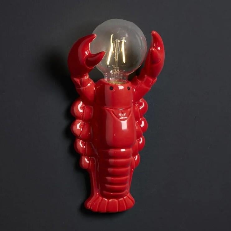Wandlamp Lobster Oranje, Ophalen of Verzenden, Nieuw, Overige materialen, Keramiek & glas
