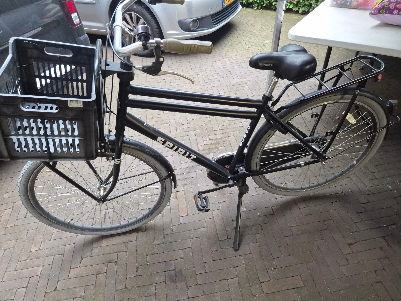 Zwarte Spirit Cargo jongensfiets, Overige merken, Terugtraprem, Gebruikt, Minder dan 49 cm
