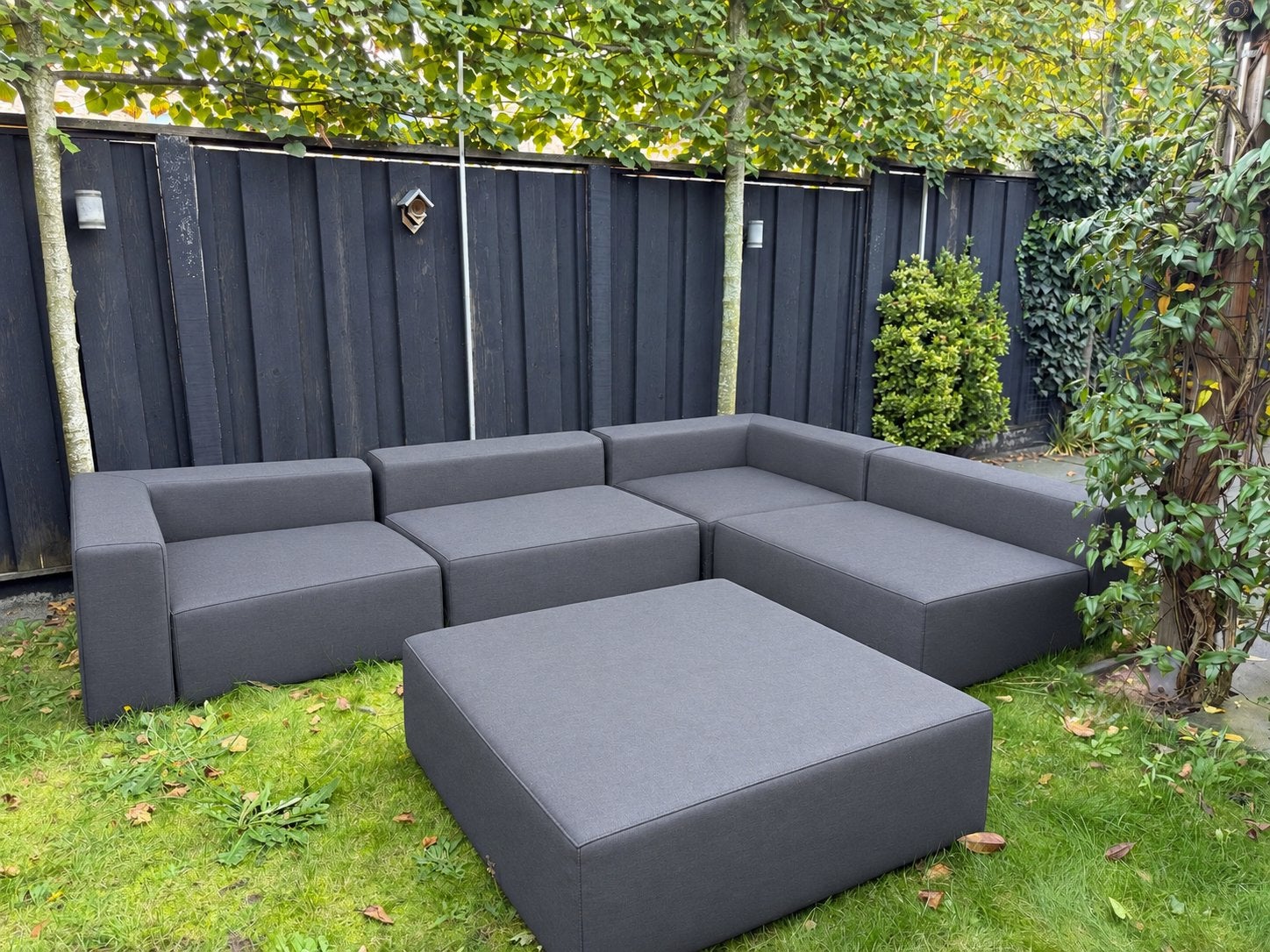 Modulaire buiten loungebank met kussens