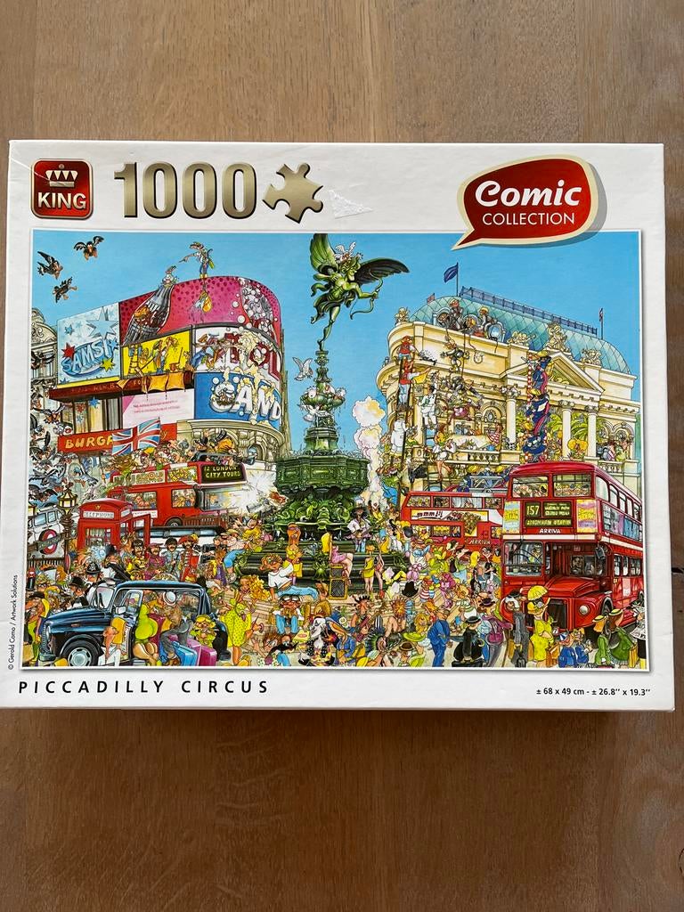 King Comic Collection Puzzel Piccadilly Circus 1000 stukjes, Hobby en Vrije tijd, Denksport en Puzzels, Ophalen of Verzenden, 500 t/m 1500 stukjes