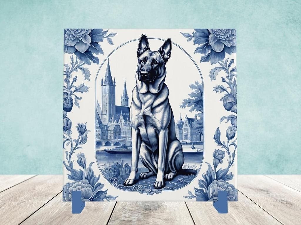 Mechelse Herder Delfts Blauwe tegel incl houder, Ophalen of Verzenden, Nieuw