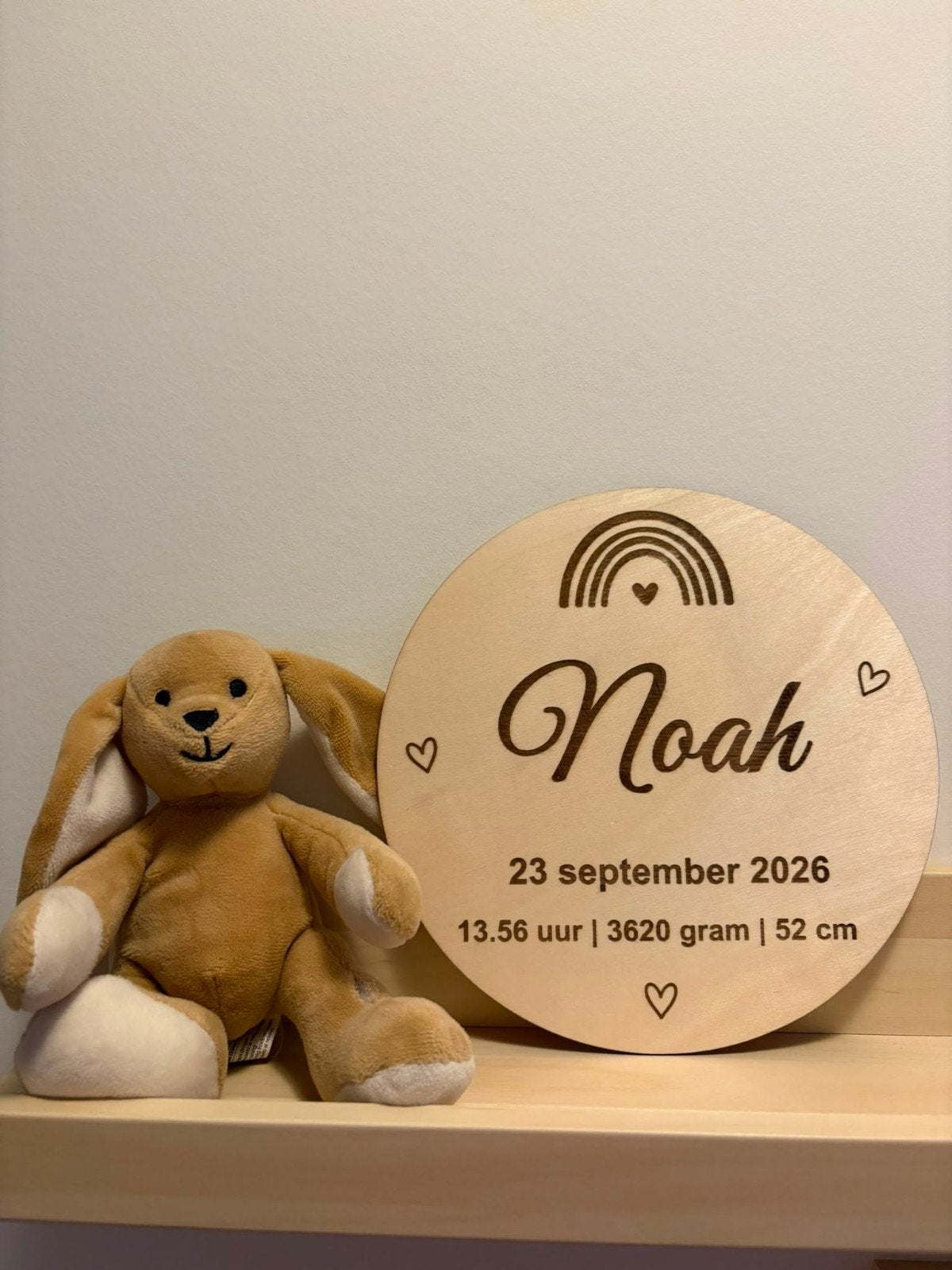Gepersonaliseerd Geboortebord Hout - Kraamcadeau, Ophalen of Verzenden, Nieuw, Geboortebord