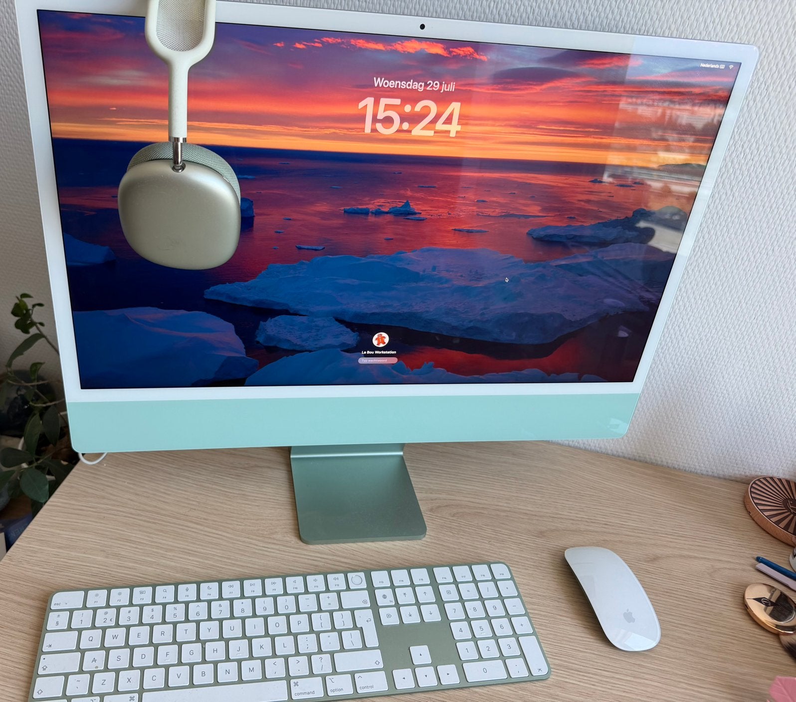 Apple iMac 24-inch M1 2021 Groen - Zo goed als nieuw, Ophalen, IMac, Zo goed als nieuw, Onbekend