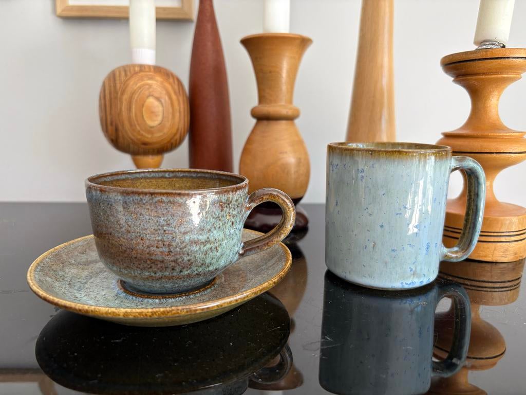Zaalberg vintage beker en kop en schotel keramiek, Ophalen of Verzenden