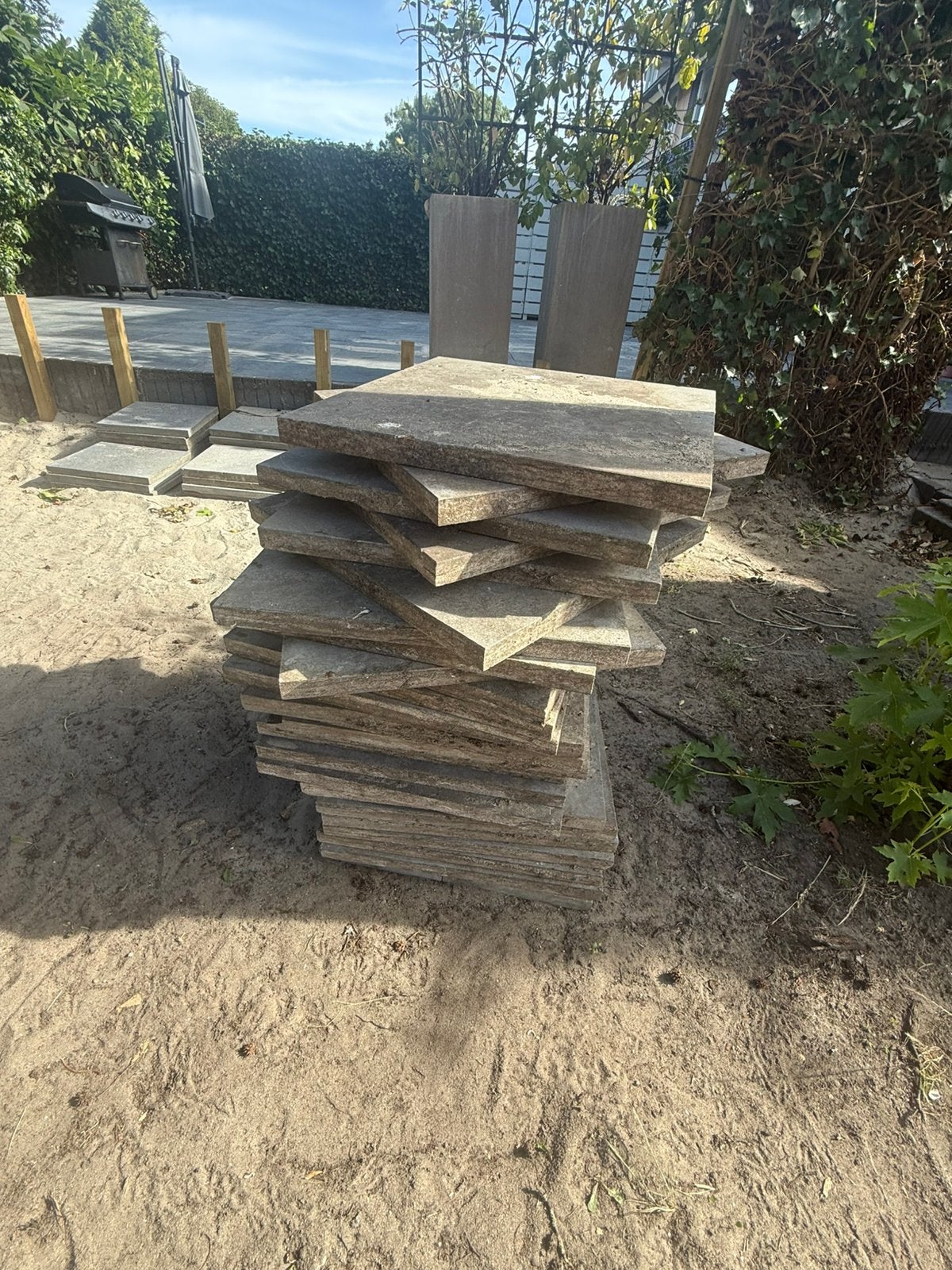 Grote tegels, Tuin en Terras, Ophalen of Verzenden, Zo goed als nieuw, Hout