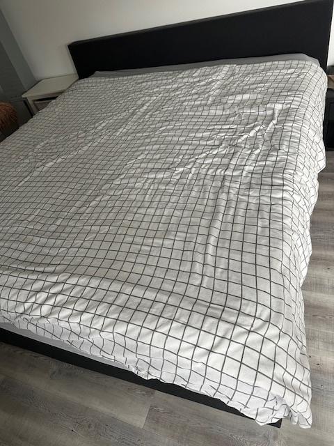 Tweepersoonsbed. 1.80 x 2.00, Ophalen, Overige materialen, Zwart, Tweepersoons