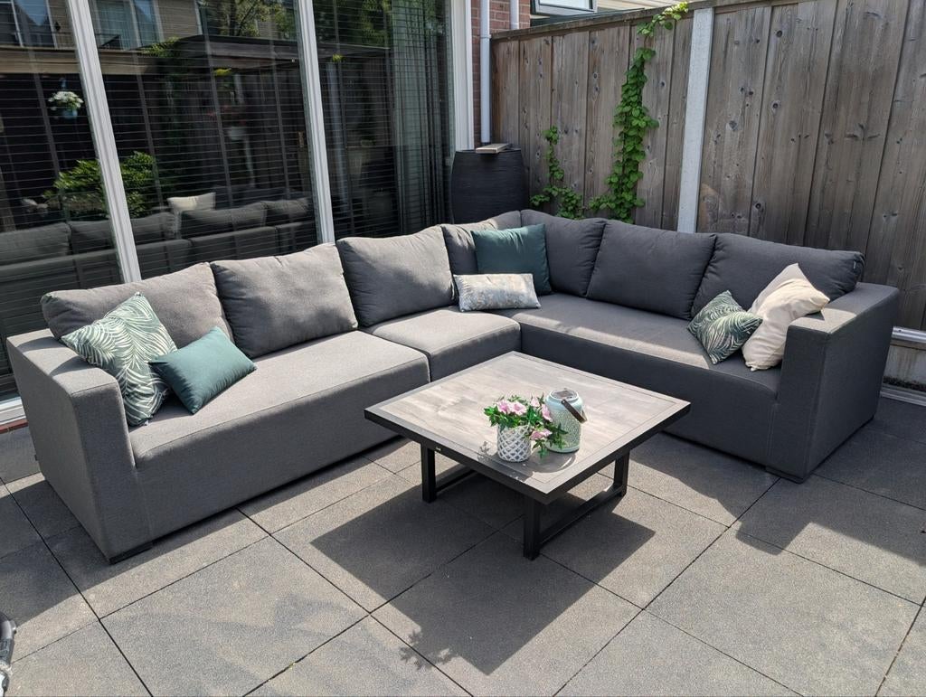 Hartman Oliver hoekloungeset Sunbrella + tafel | antraciet, Ophalen, Bank, Zo goed als nieuw, Loungeset