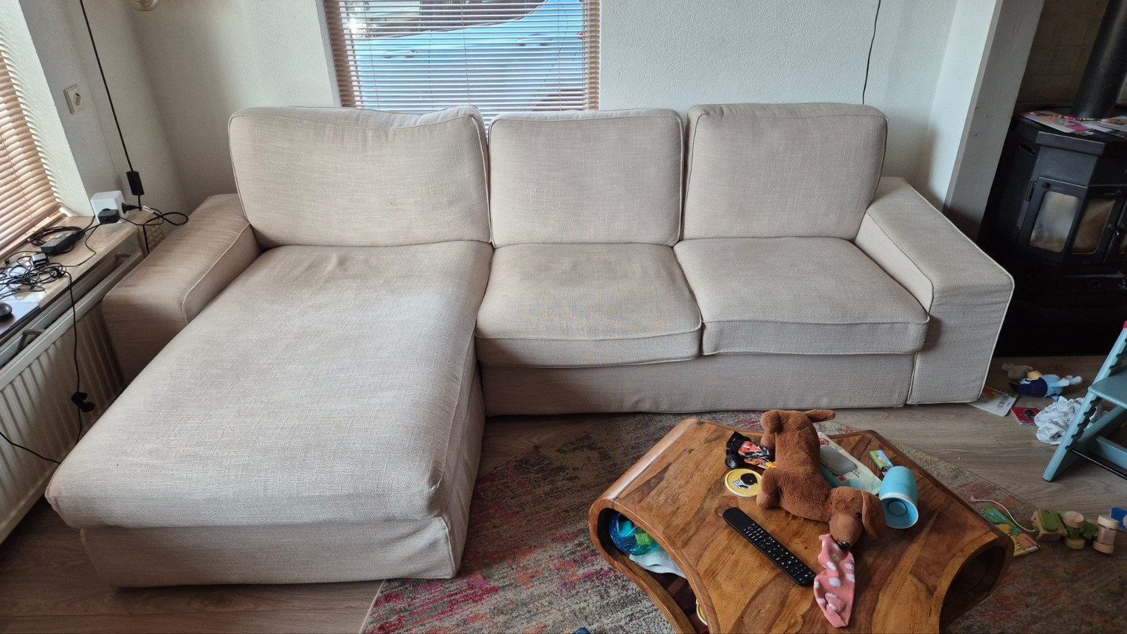 kivik bank met chaise longue, Ophalen, Zo goed als nieuw, Stof