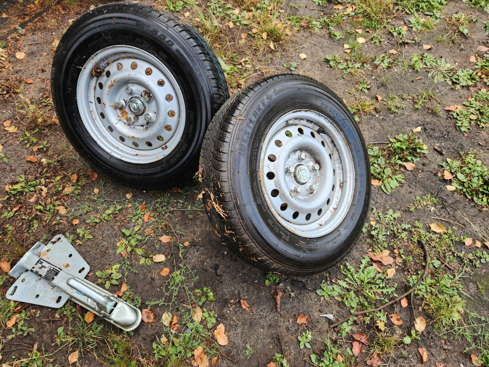 Aanhangerbanden met velg en dissel - ideaal voor karretje, Ophalen, Zo goed als nieuw
