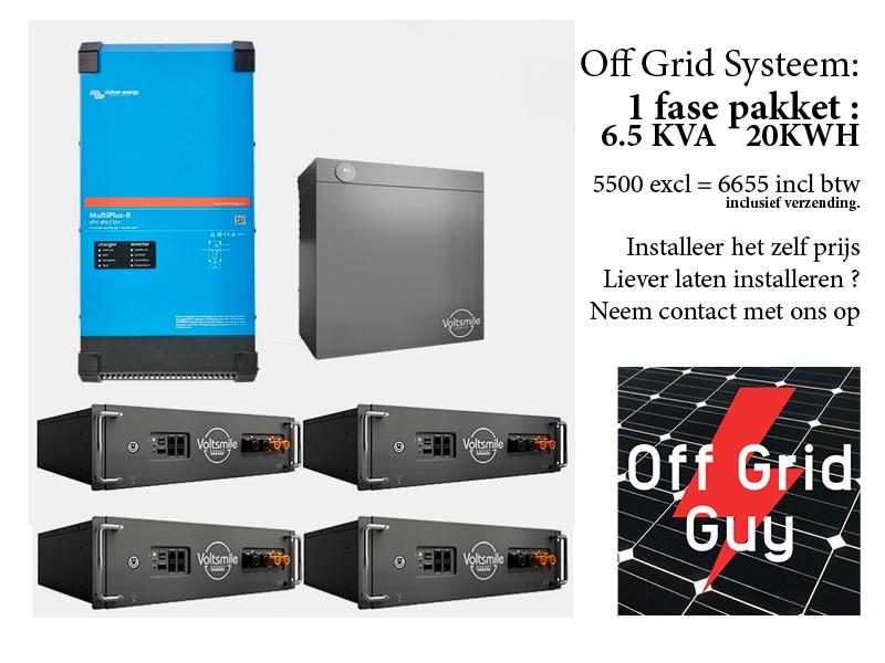 Omvormer & Batterijpakket "off grid" voor huis of bedrijf, Doe-het-zelf en Verbouw, Zonnepanelen en Toebehoren, Ophalen of Verzenden