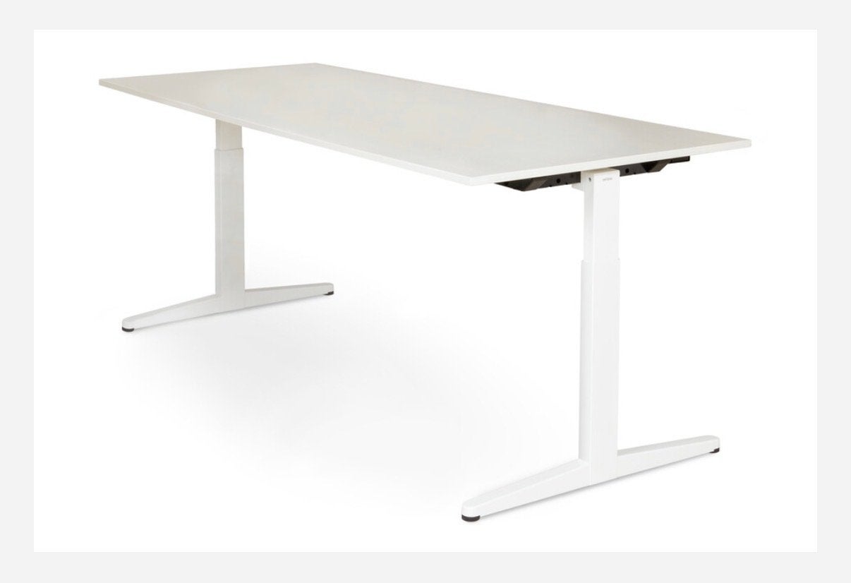 Gispen bureau 120 x 80 Wit (hoogte instelbaar met schroef), Ophalen, 120 cm, Hout, Zo goed als nieuw