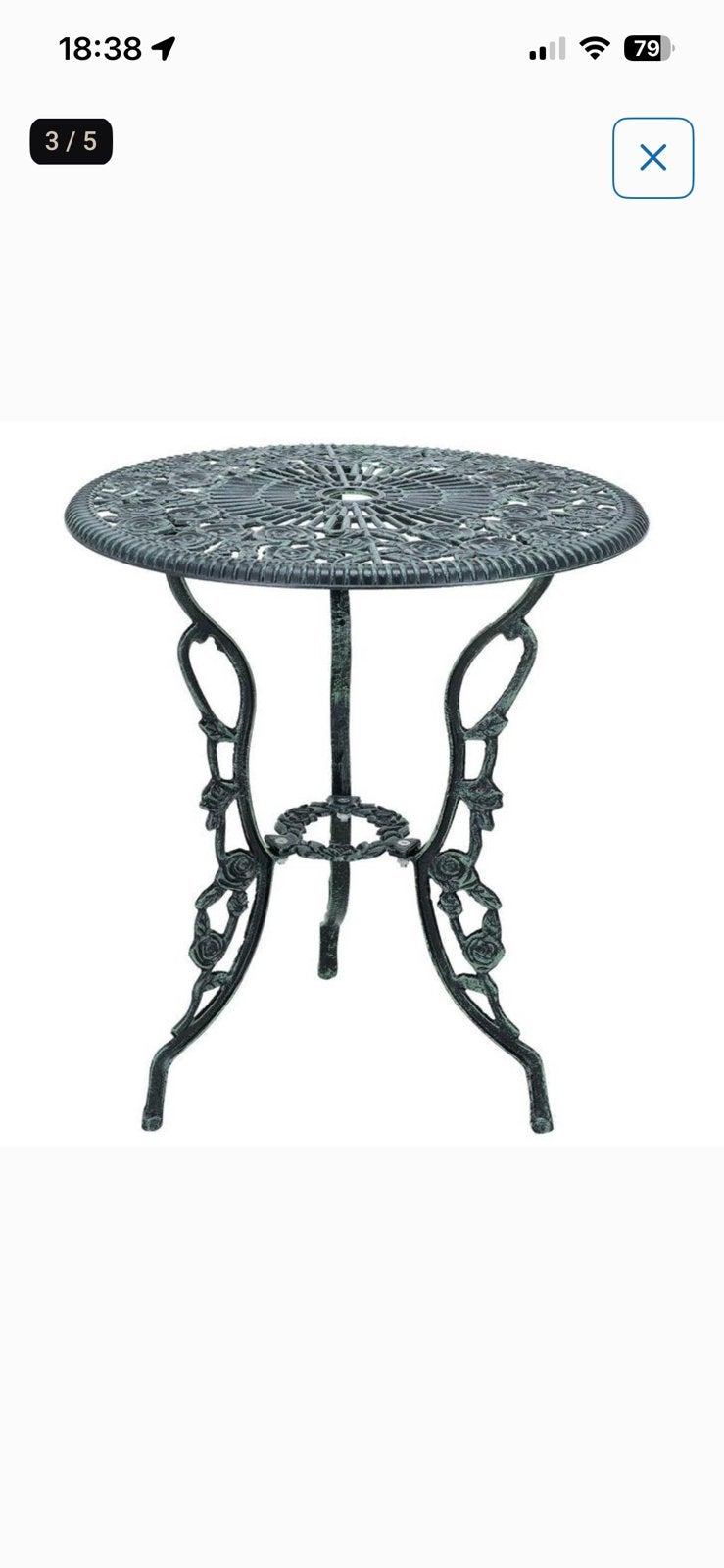 GEZOCHT TUINTAFEL ALUMINIUM MET ROZEN, Tuin en Terras, Tuintafels, Ophalen, Gebruikt, Rond, Aluminium