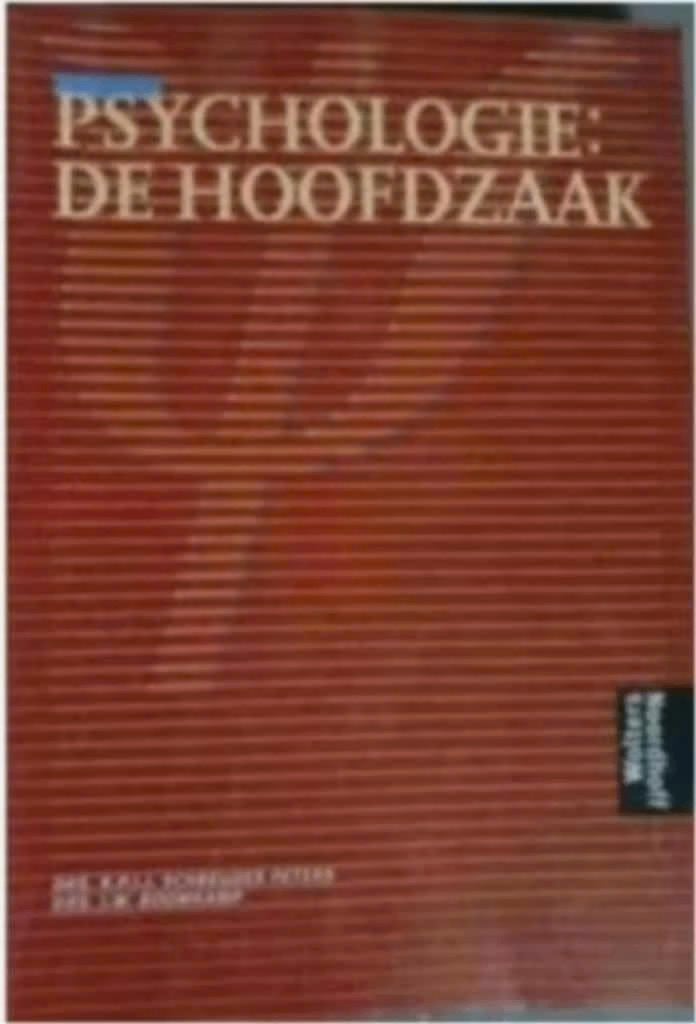Psychologie: de hoofdzaak (Schreuder Peters / Boomkamp), Ophalen of Verzenden, Zo goed als nieuw