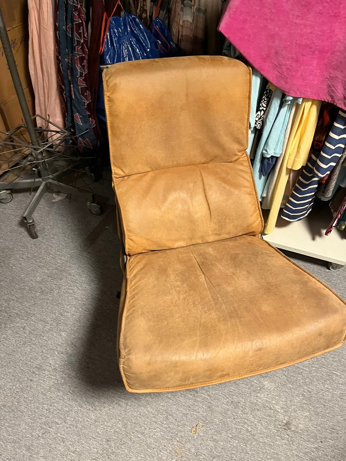 Leren draaistoel, Huis en Inrichting, Ophalen, Gebruikt, Leer, 50 tot 75 cm