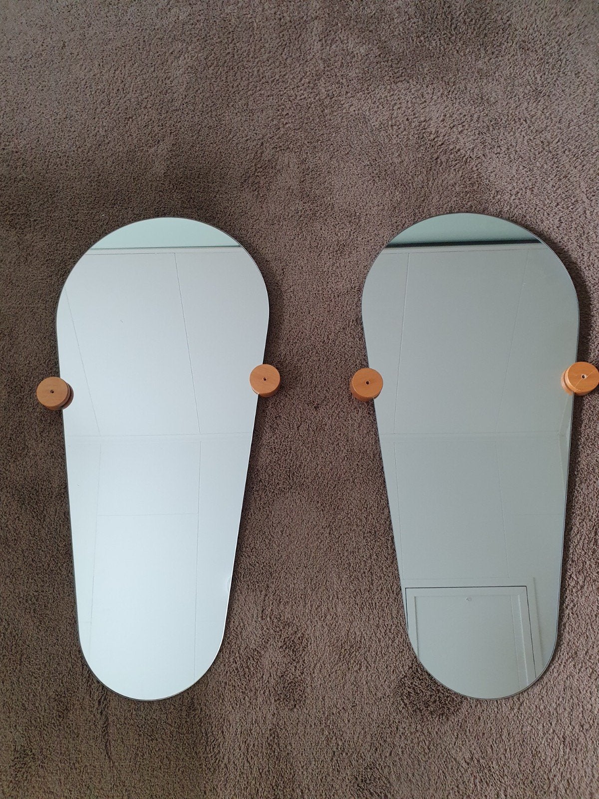 2 Wandspiegels, Organische vorm, Ophalen, Minder dan 50 cm, Gebruikt, Minder dan 100 cm