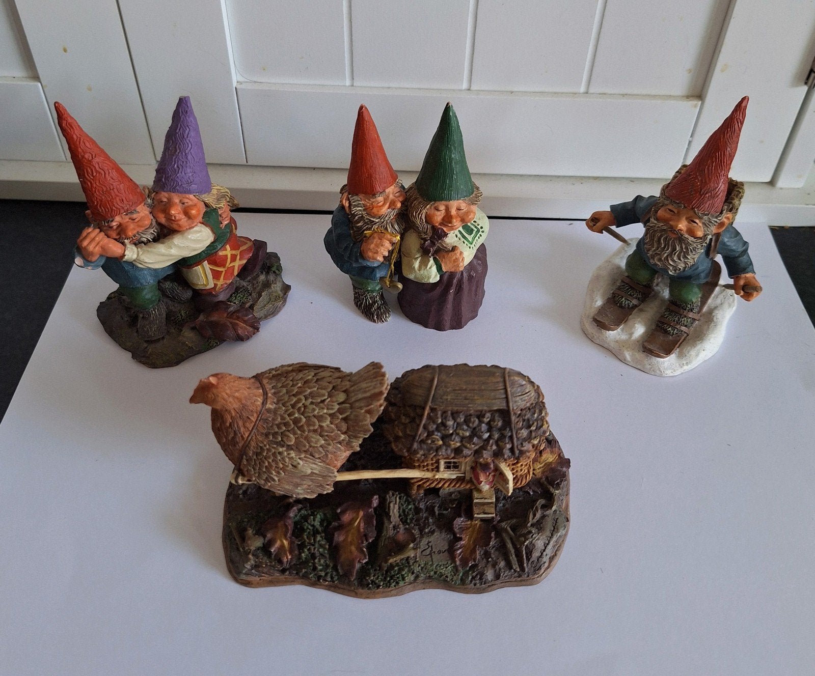 Set van 4 originele Rien Poortvliet kabouterbeeldjes, Verzamelen, Poppetjes en Figuurtjes, Gebruikt, Verzenden