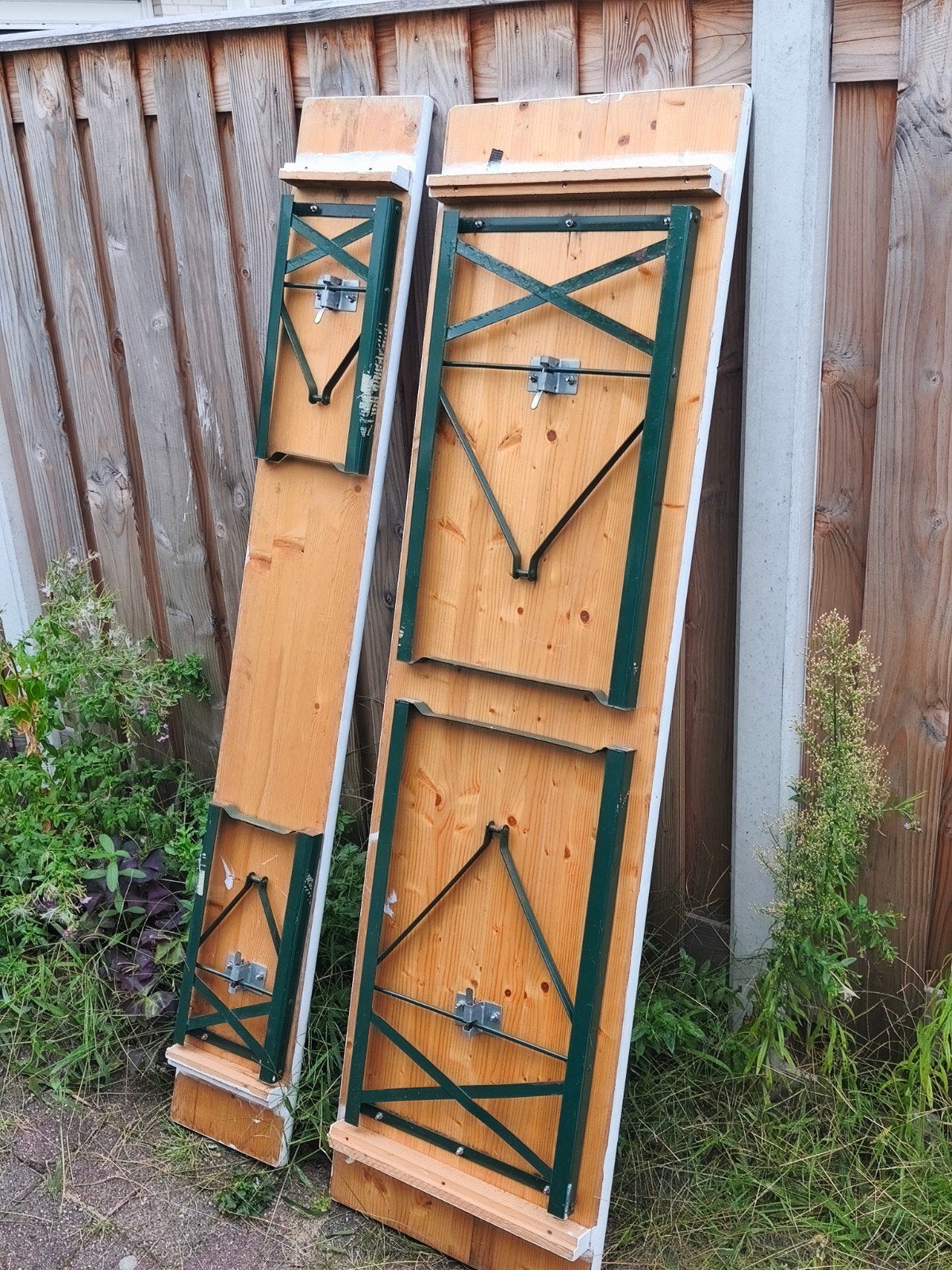 Biertafel met 1 bank - Inklapbaar, Tuin en Terras, Picknicktafels, Ophalen, Gebruikt, Inklapbaar, Rechthoekig