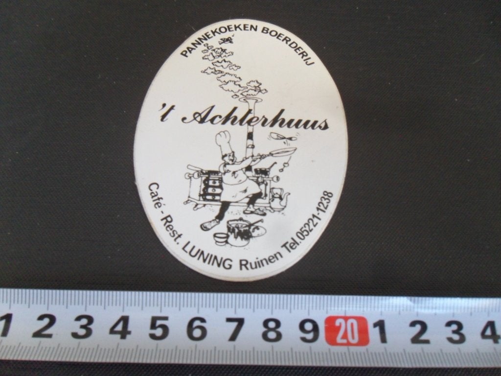 sticker ruinen pannekoeken boerderij 'T ACHTERHUUS / LUNING, Ophalen of Verzenden, Zo goed als nieuw