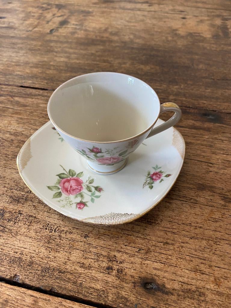 Servies - kop en schotel Bavaria gebloemd, Ophalen of Verzenden