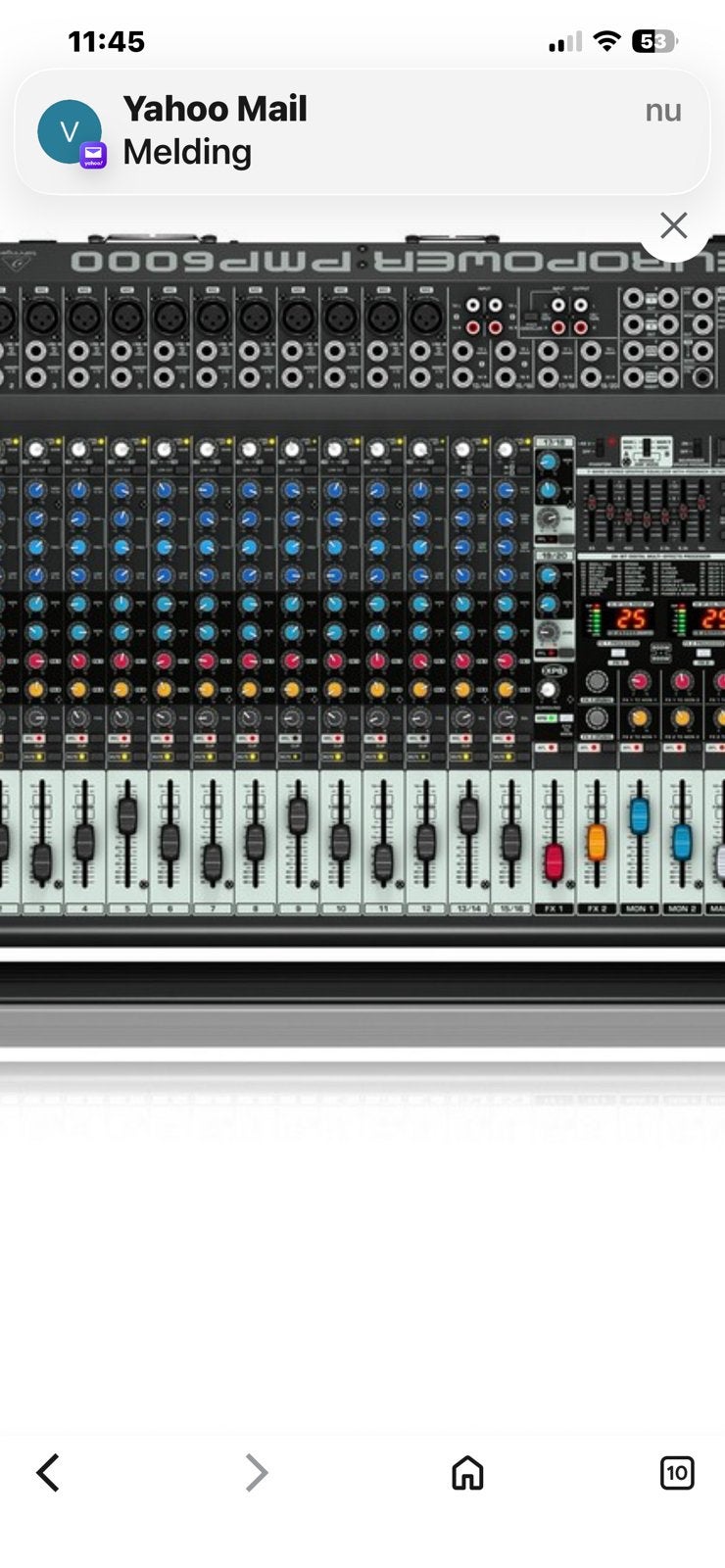 Behringer Europower PMP6000  Actieve PA Mixer, Muziek en Instrumenten, Mengpanelen, Ophalen of Verzenden, Zo goed als nieuw