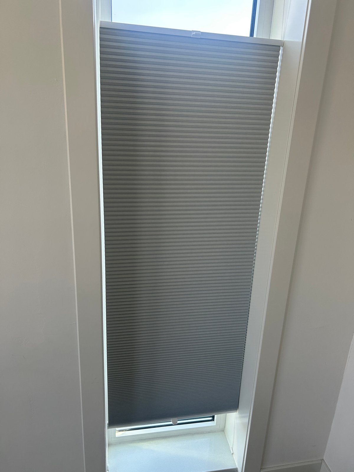 Wit plisségordijn, verduisterend, 58x225 cm, Ophalen, Verduisterend, Wit, Zo goed als nieuw