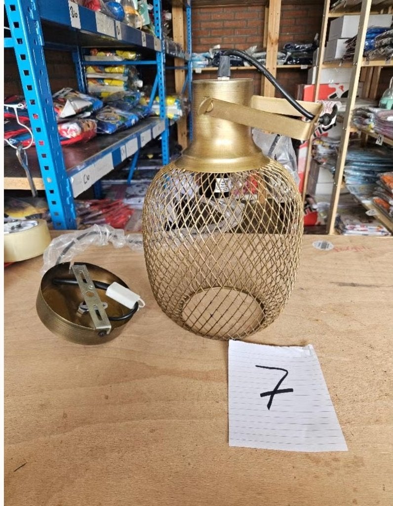 Kolony hanglamp gaas goud 18x13x41cm (Nieuw), Ophalen of Verzenden, Nieuw, Metaal, Modern