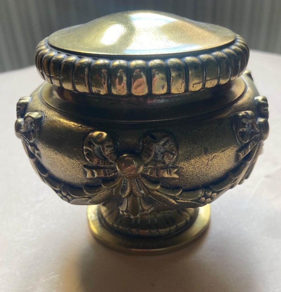 Bronzen inktpot met messing inktpotje - 9x12 cm, Ophalen of Verzenden, Brons