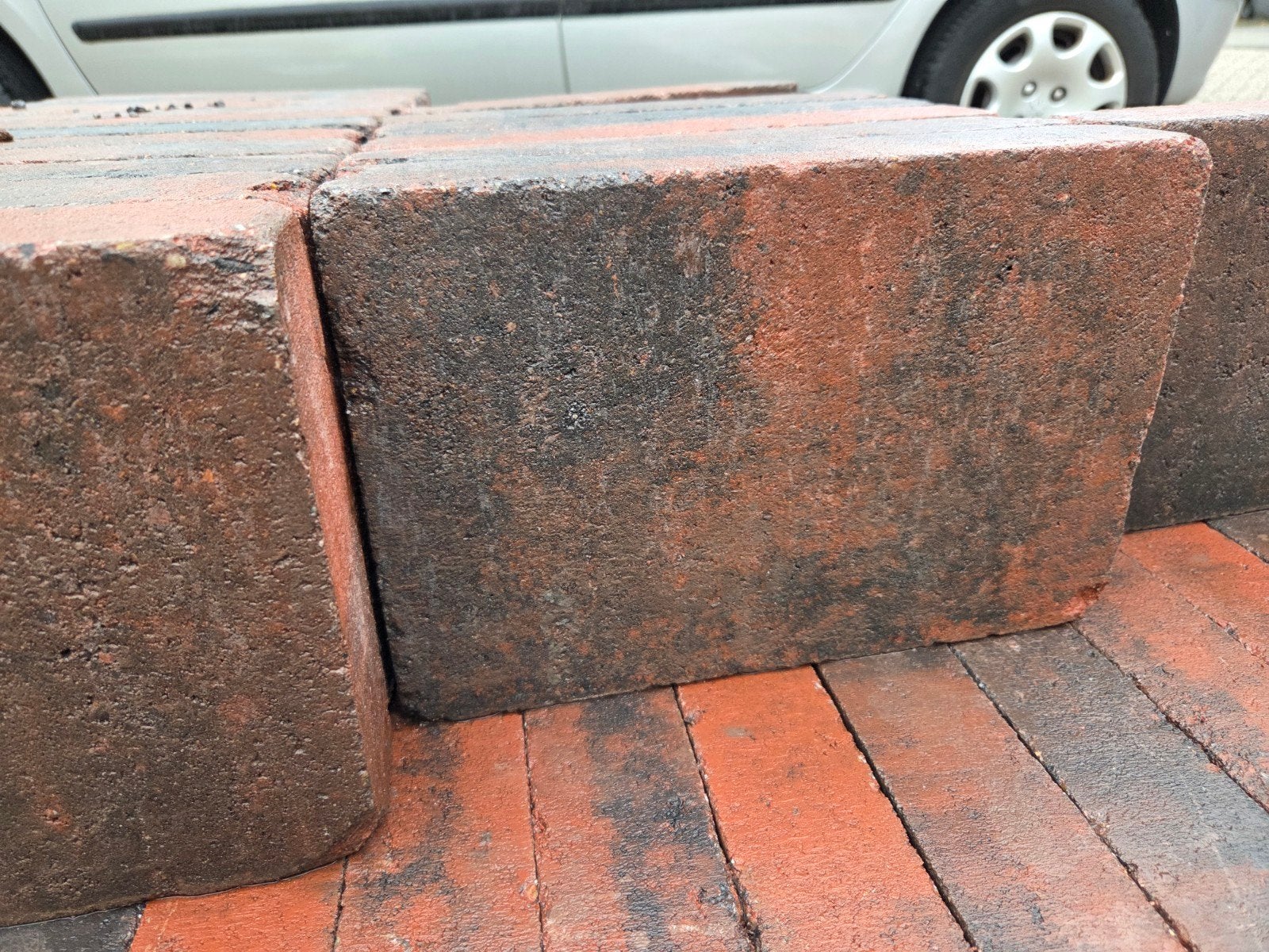 Trommelsteen tuintegels rood/zwart 20x30cm voor terras/oprit, Tuin en Terras, Tegels en Klinkers, Ophalen, Nieuw, Minder dan 5 m²